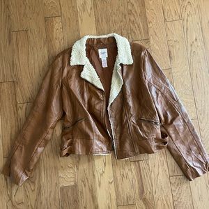 Brown faux leather jacket
